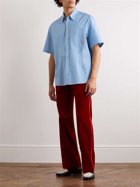 Cotton poplin shirt with Gucci detail .